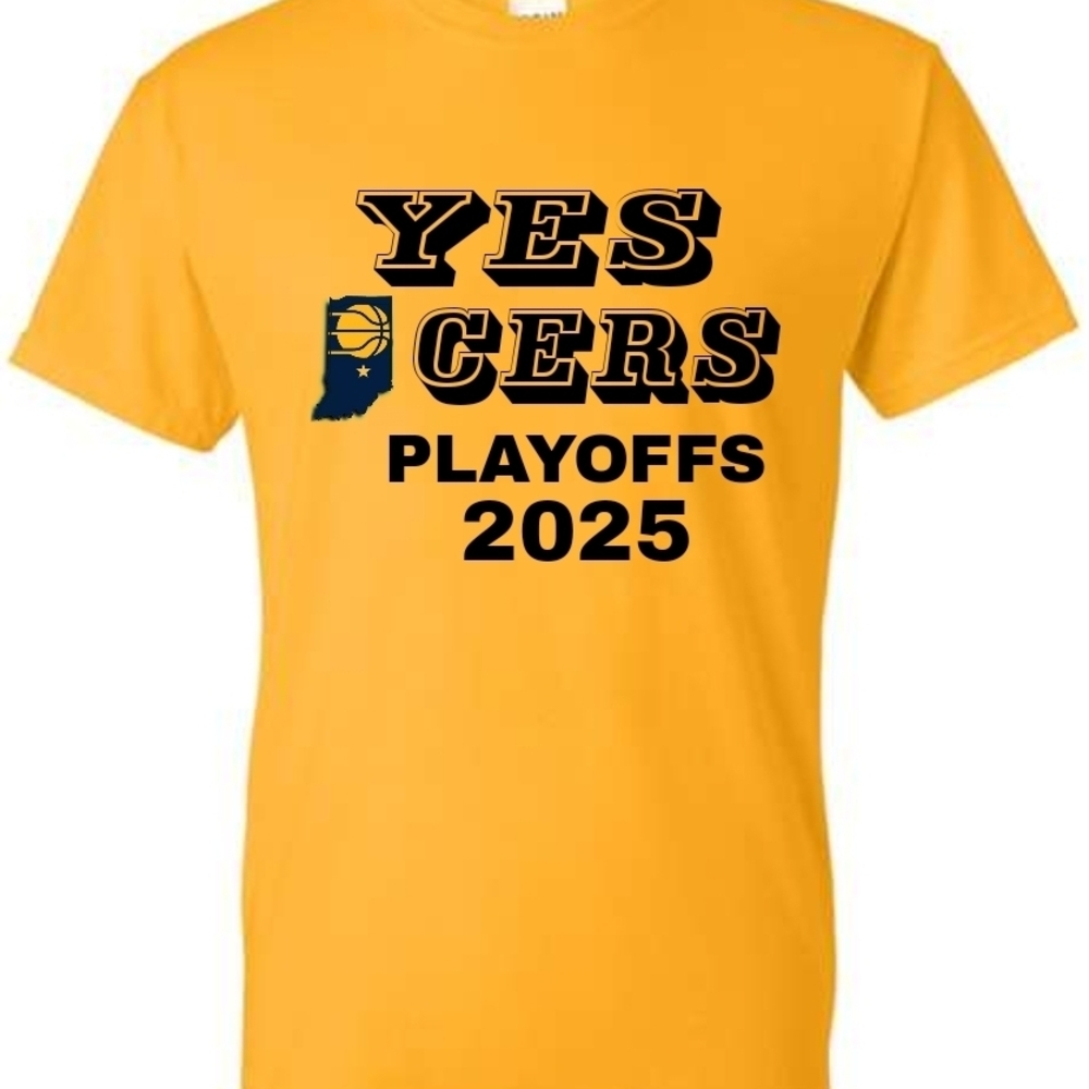 Pacers Playoffs 2025 Yellow T-Shirt